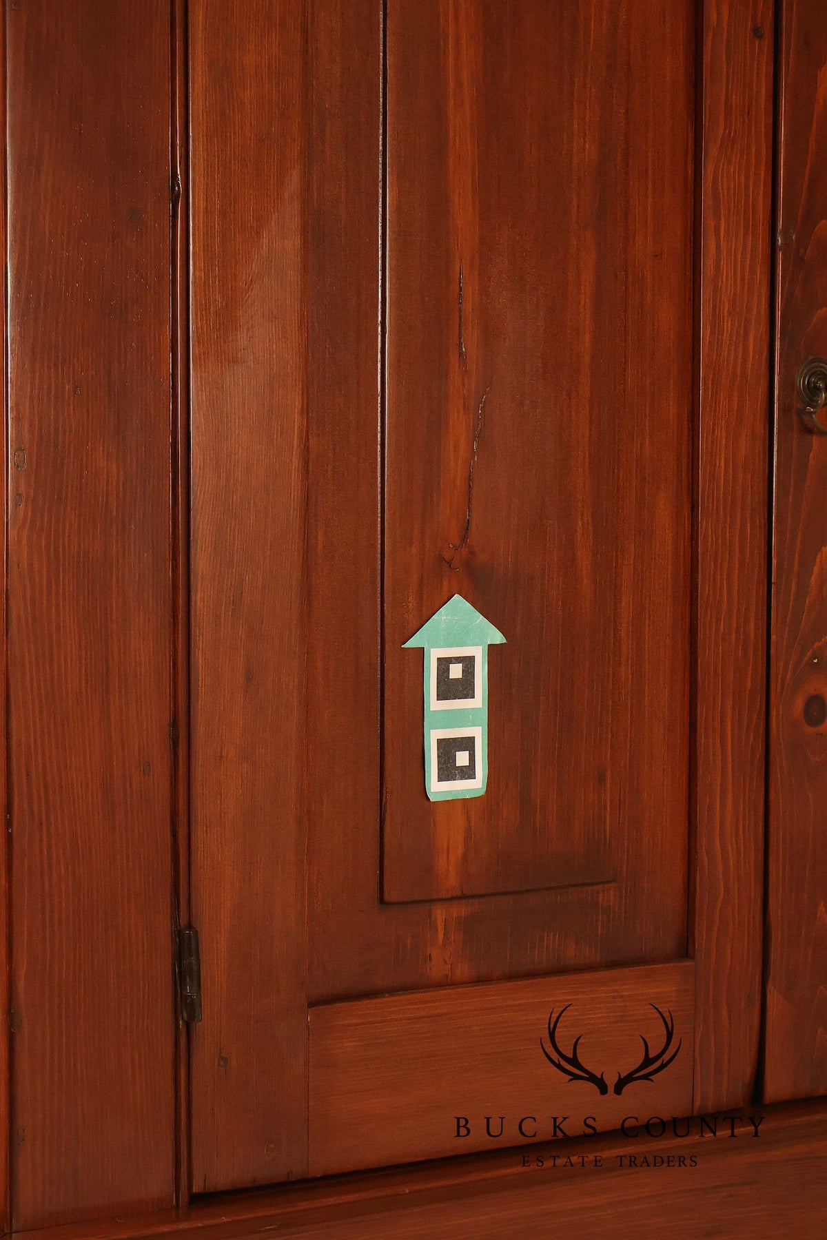 Antique Primitive American Pine Two Piece Pantry Cupboard