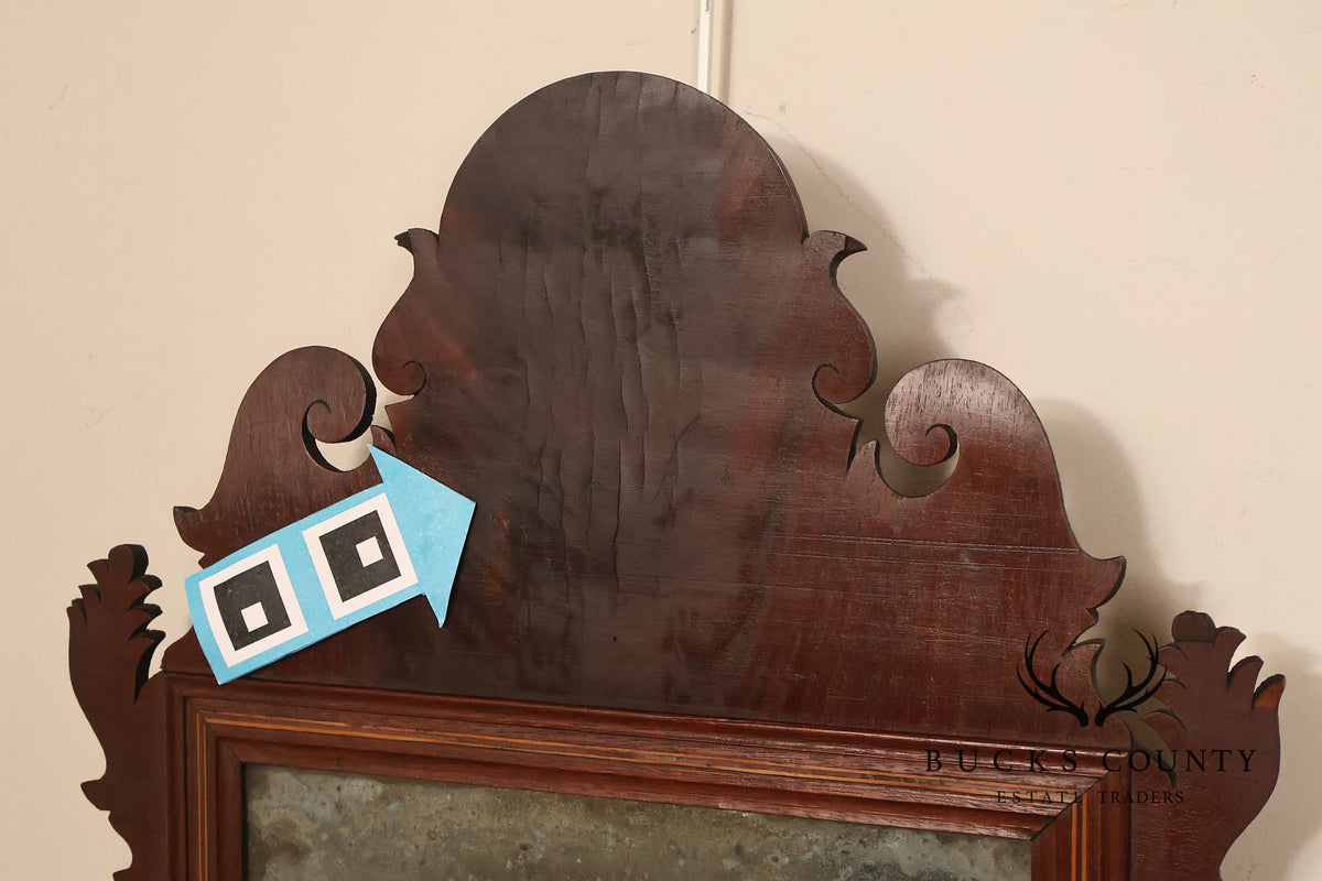 Antique Chippendale Style Mahogany Wall Mirror