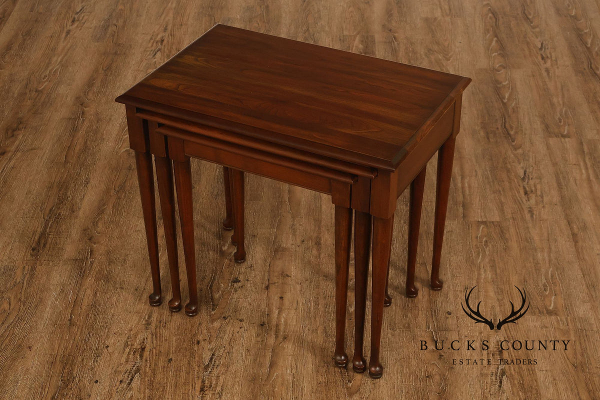 Traditional Mahogany Three Piece Nesting Table Set