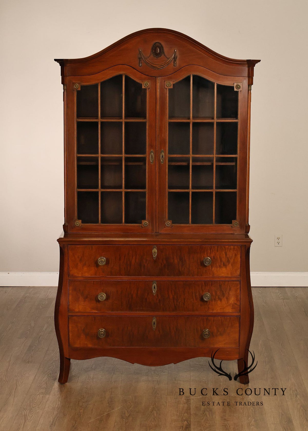 Federal Style Mahogany Secretary Bookcase With Drop Front Desk