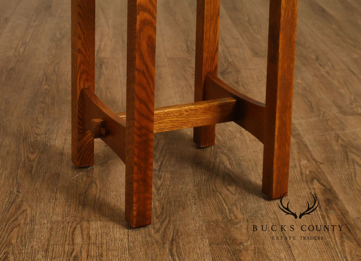 Stickley Mission Collection Oak Tile Top Plant Stand