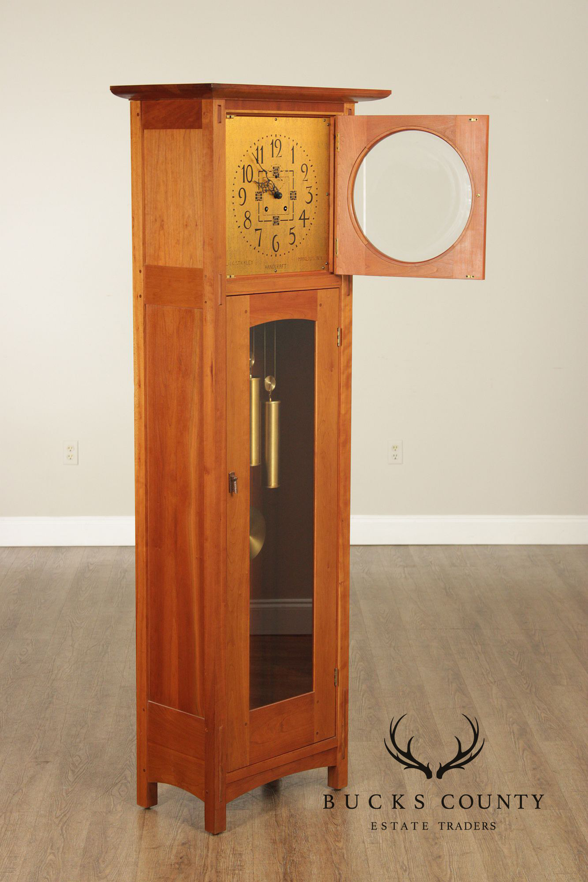 Stickley Mission Collection Cherry Tall Case Clock