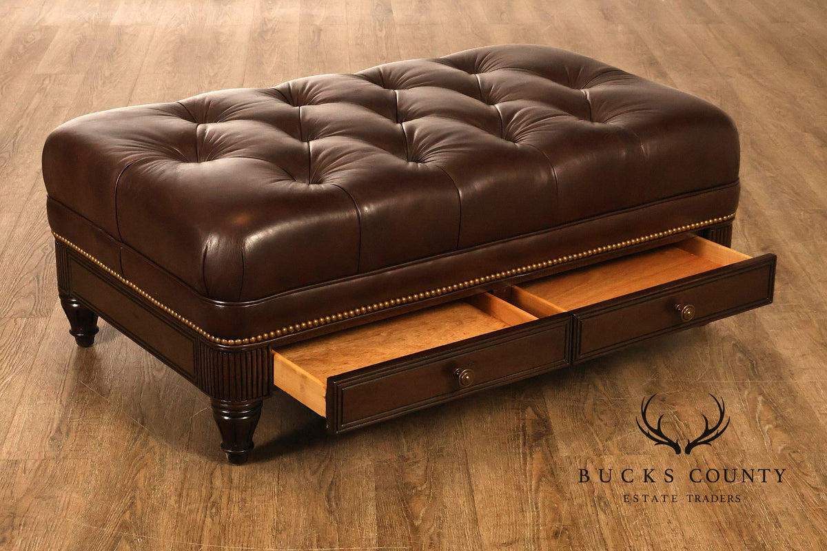 Hancock & Moore Tufted Leather 'Robinson' Cocktail Ottoman