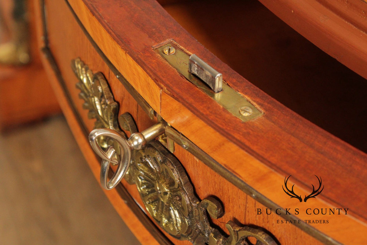 Classical Revival Walnut Ormolu Mounted Desk With Leather Top