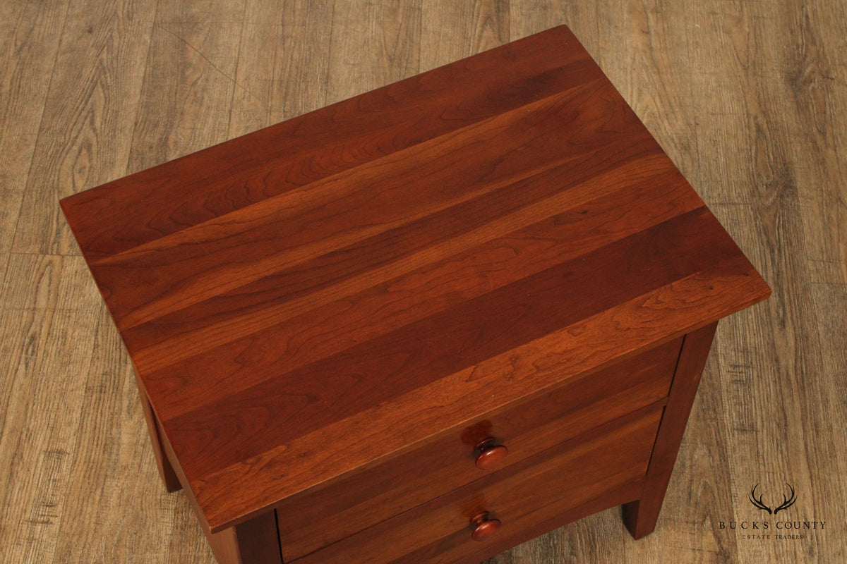 Ethan Allen American Impressions Pair Of Cherry Two-Drawer Nightstands