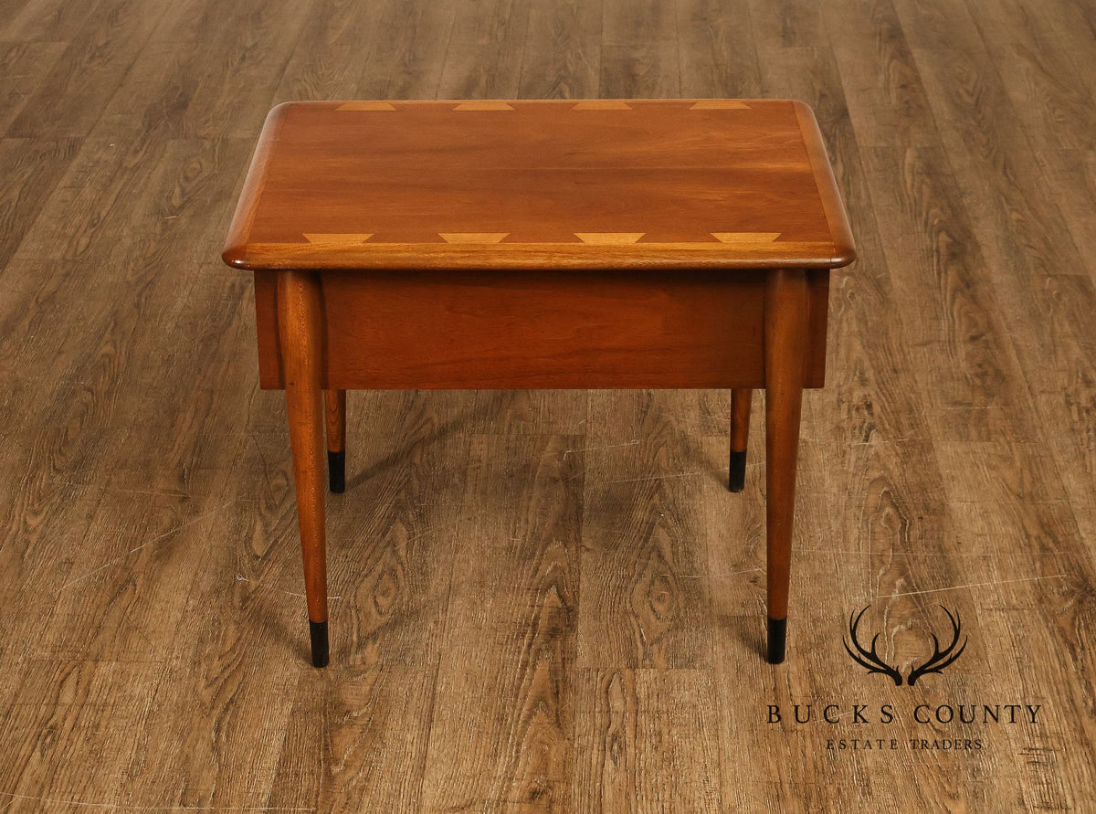 Mid Century Modern Pair Of Lane Acclaim Walnut One Drawer End Tables
