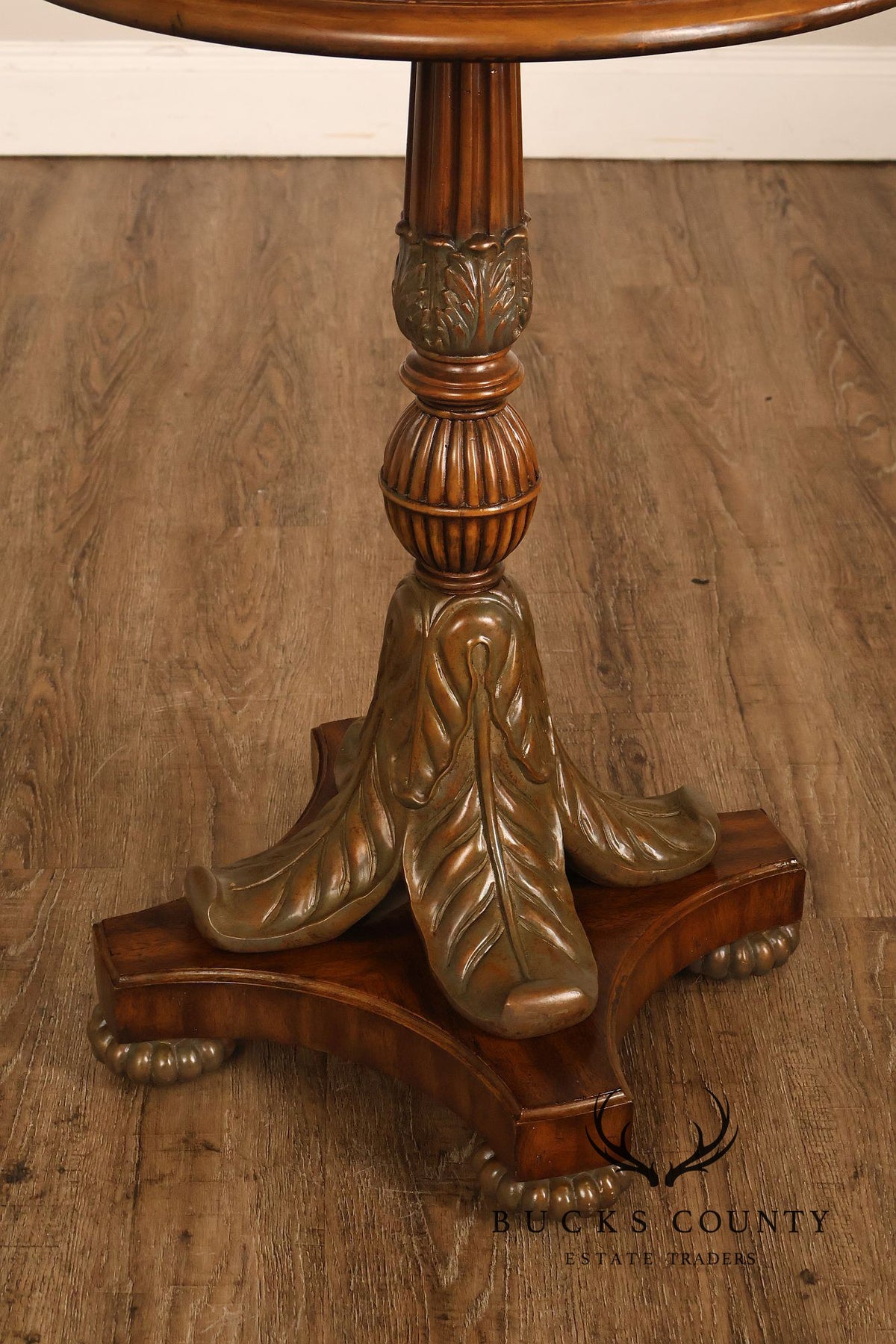 Maitland-Smith Empire Style Pair of Pedestal Side Tables