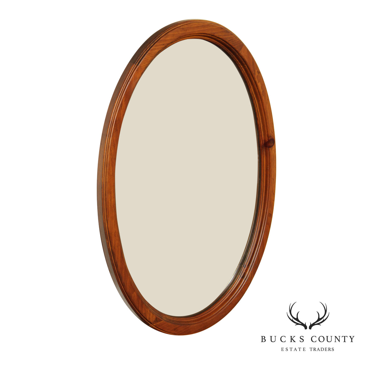 Ethan Allen Vintage Oval Pine Wall Mirror