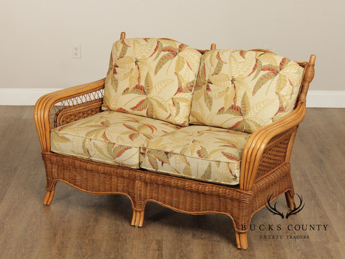 Braxton Culler Rattan and Wicker Loveseat