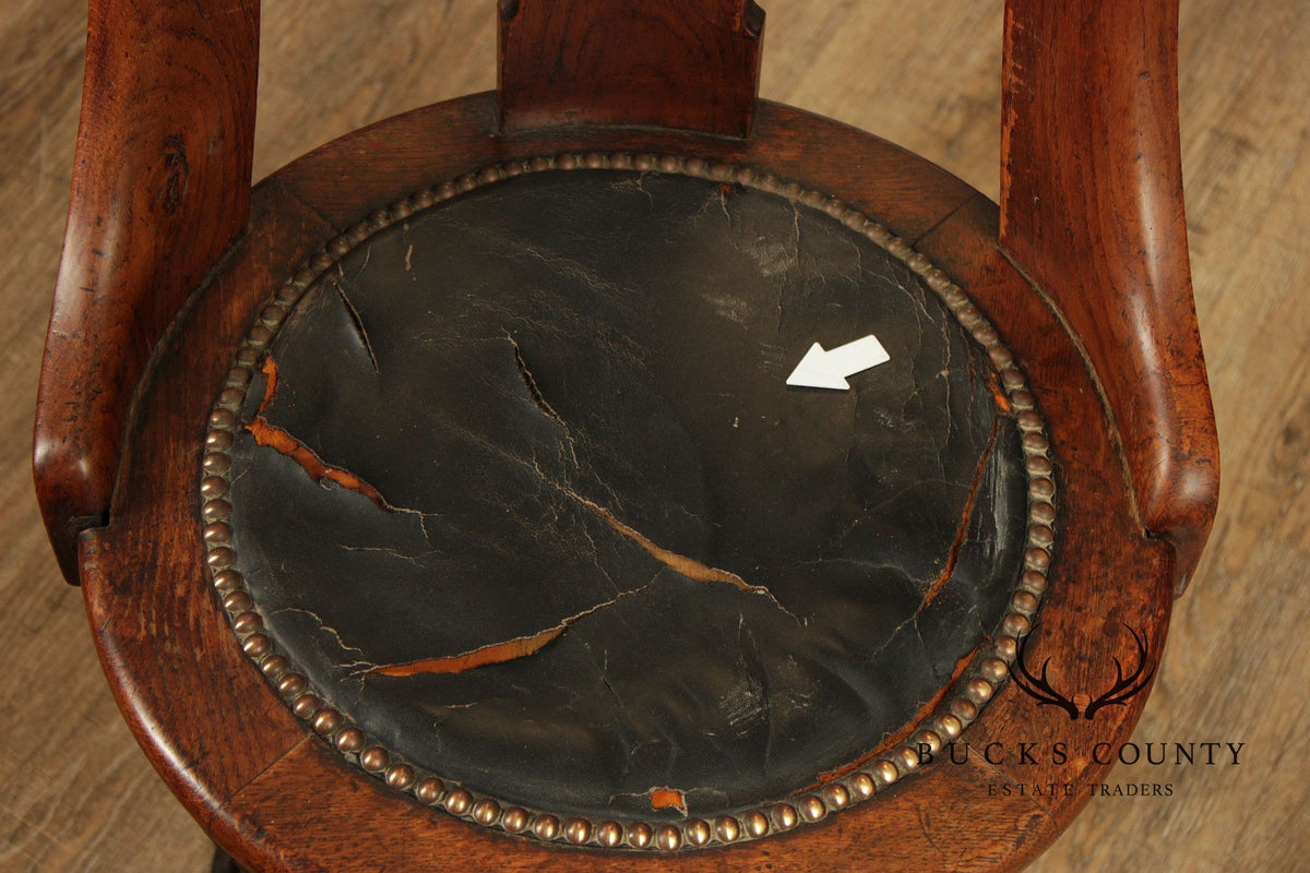 Antique Ship’s Table With Set Of Six Ship Chairs