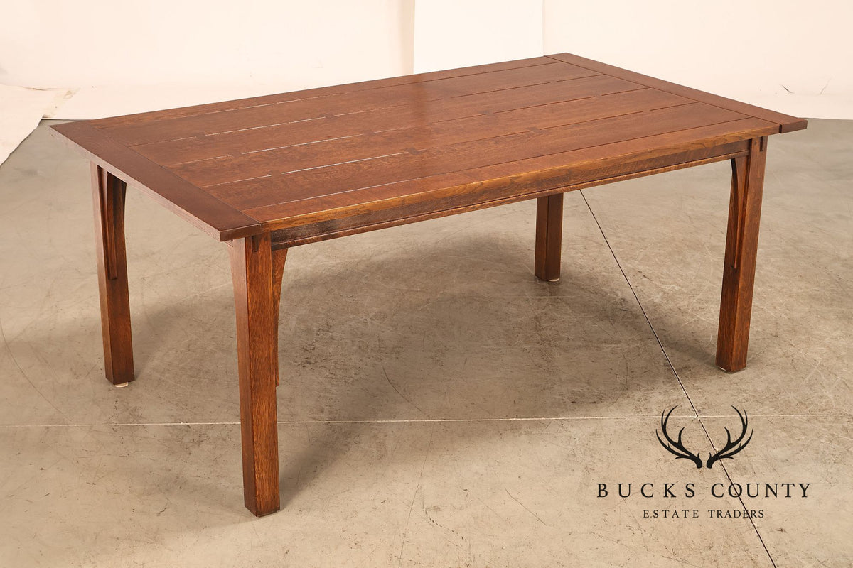 Stickley Mission Collection Oak Draw Top Extension Dining Table