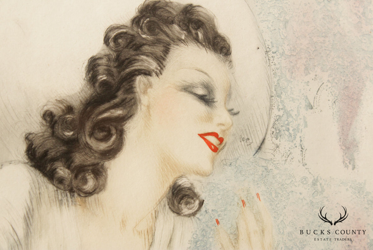 Art Deco Etching, 'Wisteria', by Louis Icart