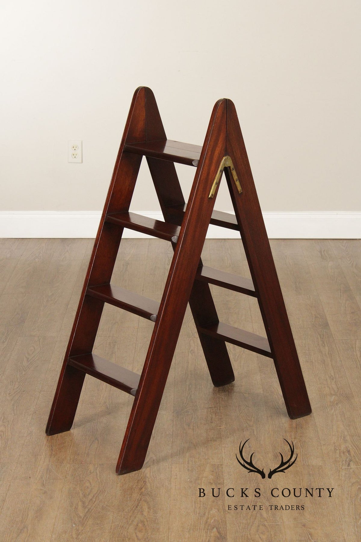 English Mahogany Library Ladder