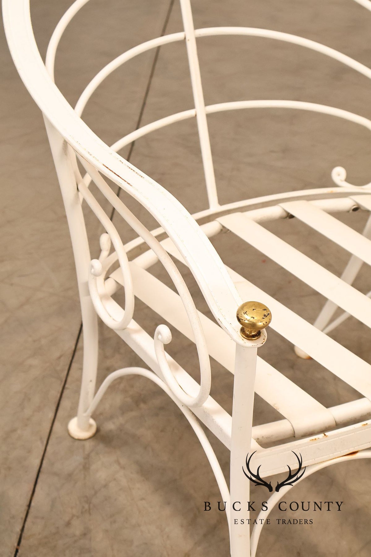 Woodard French C ountry Style Wrought Iron Pair Of Garden Lounge Chairs With Scrollwork