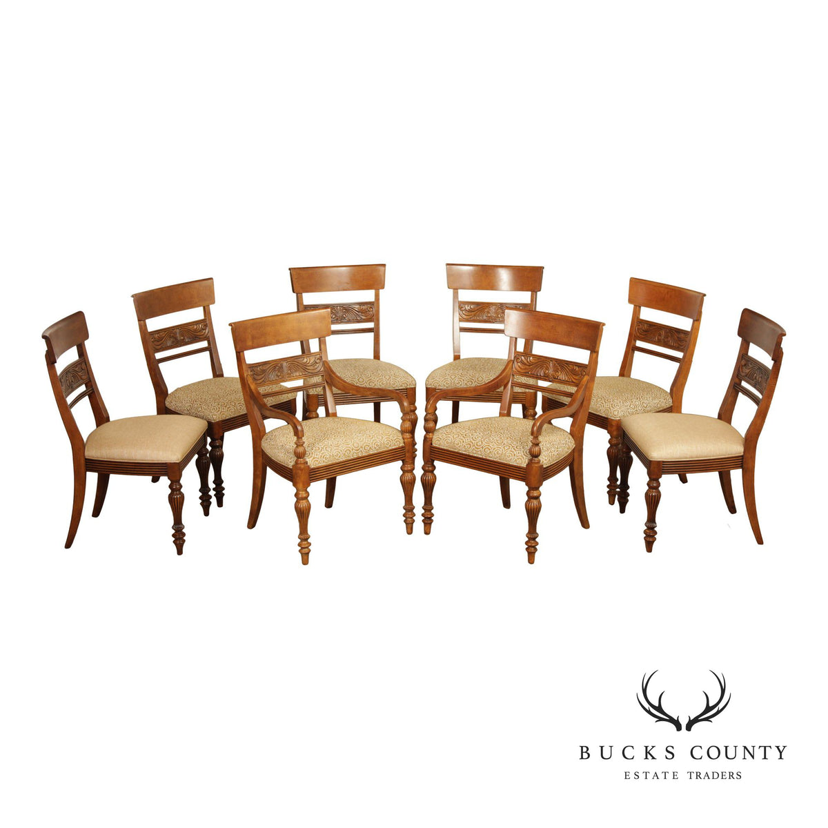 Ethan Allen Set of Eight British Classics 'Mackenzie' Dining Chairs