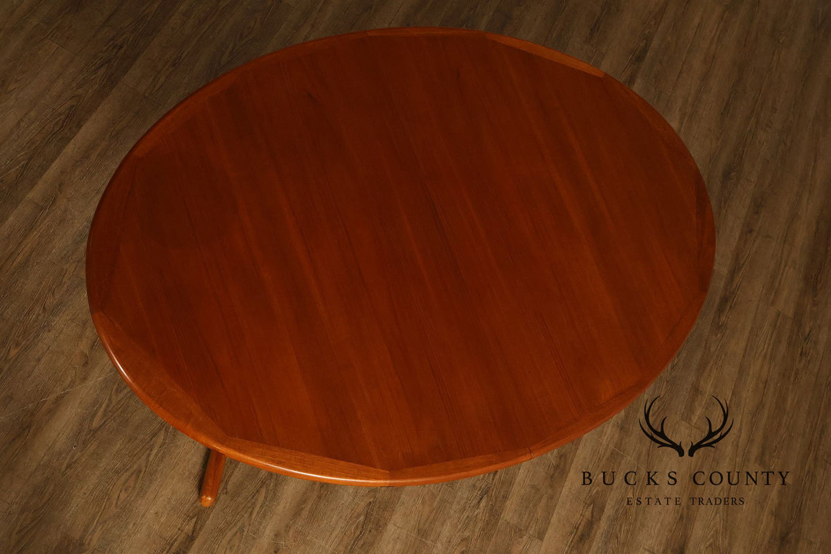 Dyrlund Danish Modern Teak Oval Extension Dining Table
