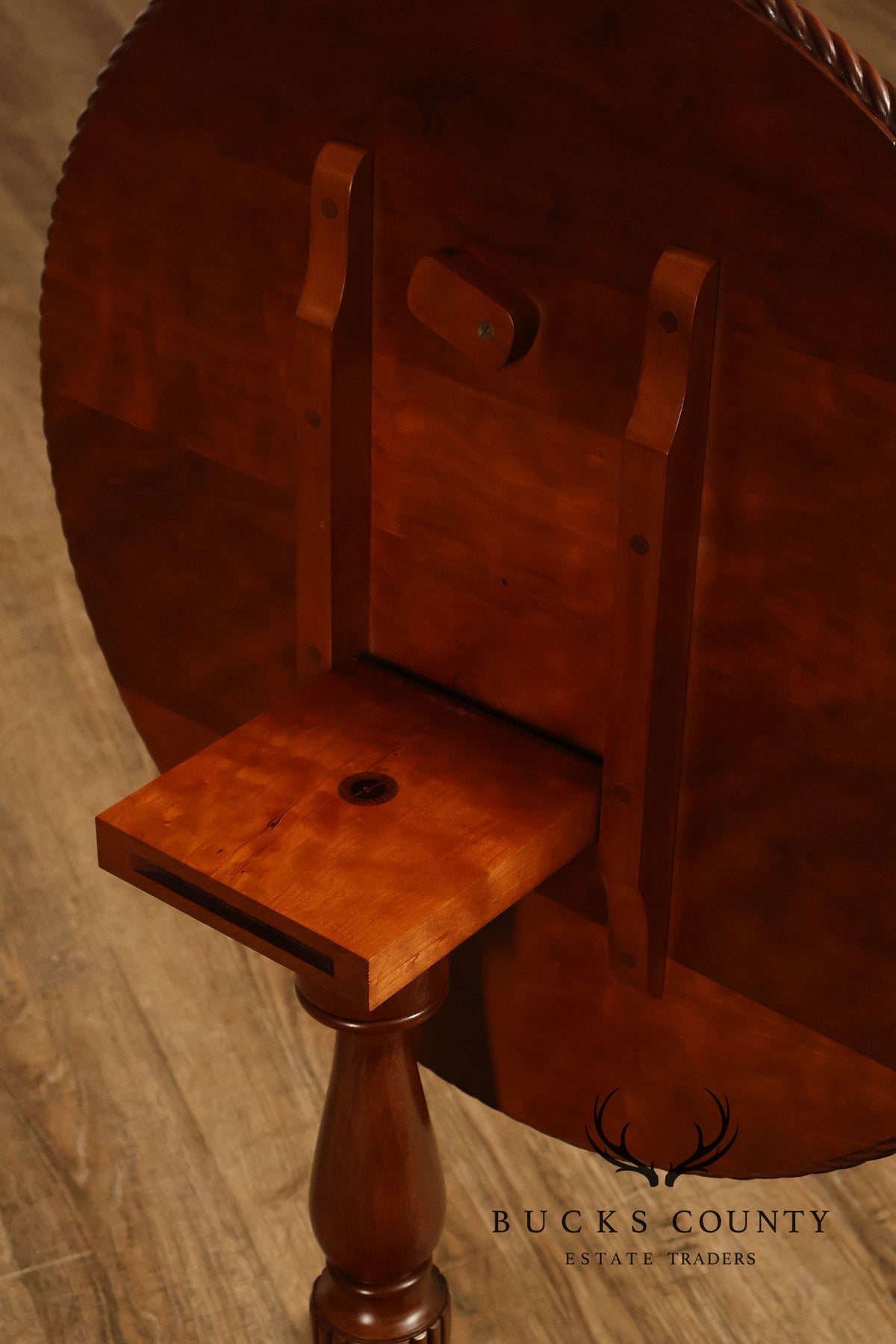 The Hillcrafters Guild Solid Cherry Tilt Top Tea Table