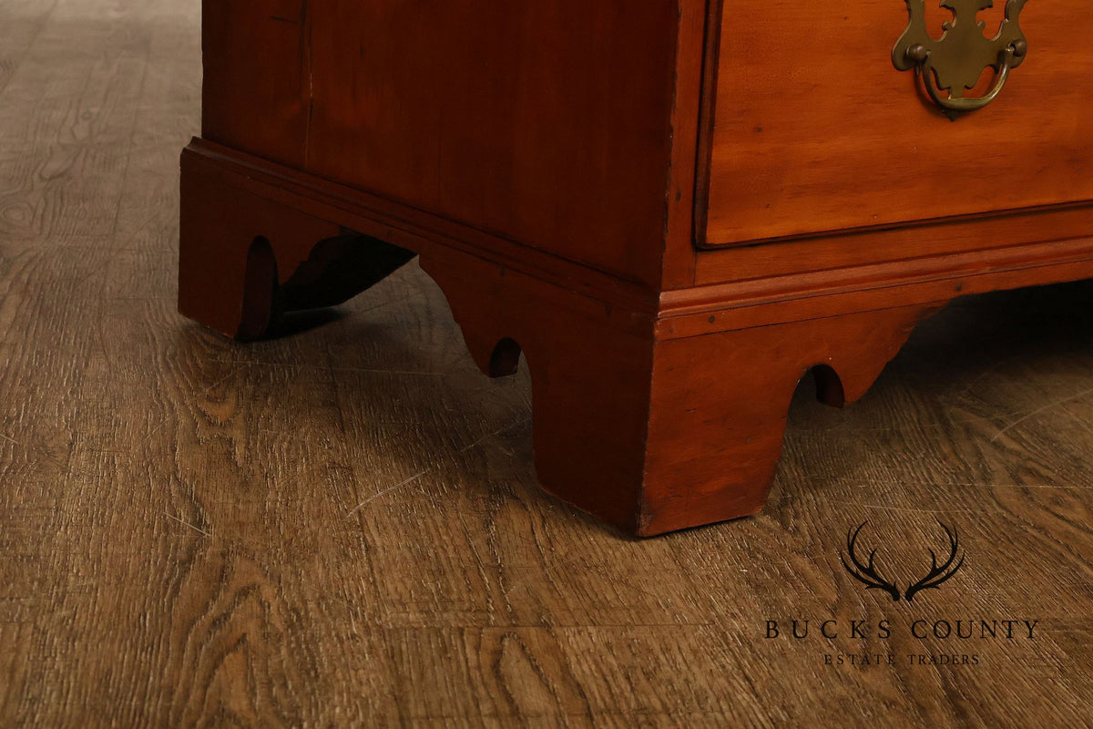 Antique Traditional Cherry Slant-Front Secretary Desk With Secret Compartments