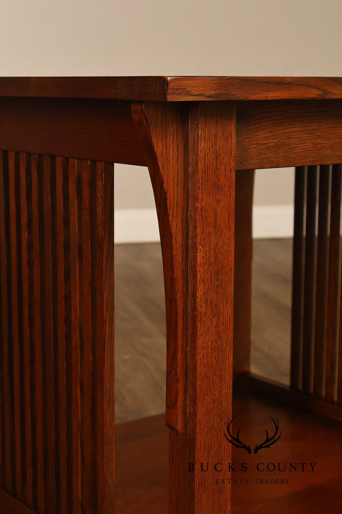 Stickley Mission Collection Oak Spindle Lamp Table