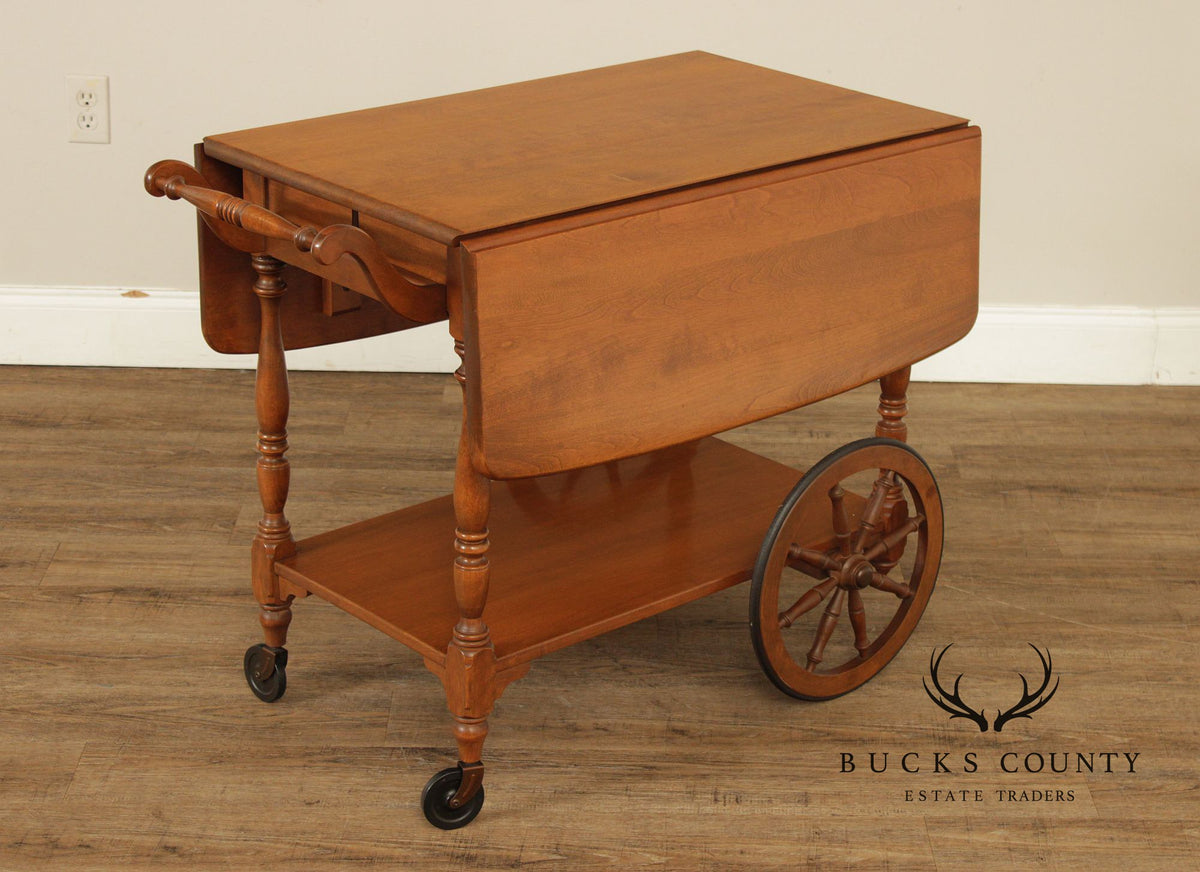 Ethan Allen Early American Maple Drop-Leaf Tea Cart