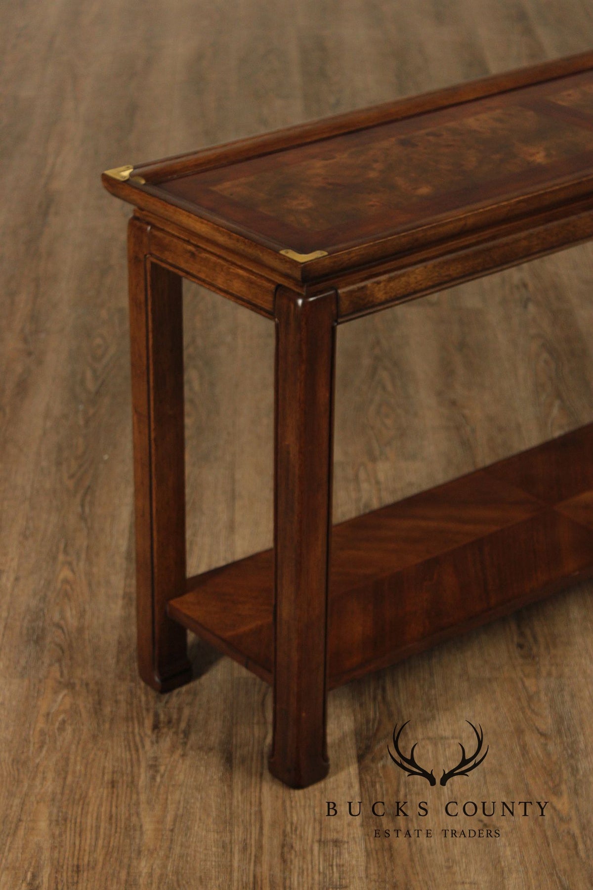 Asian Style Vintage Burl Wood Console Table