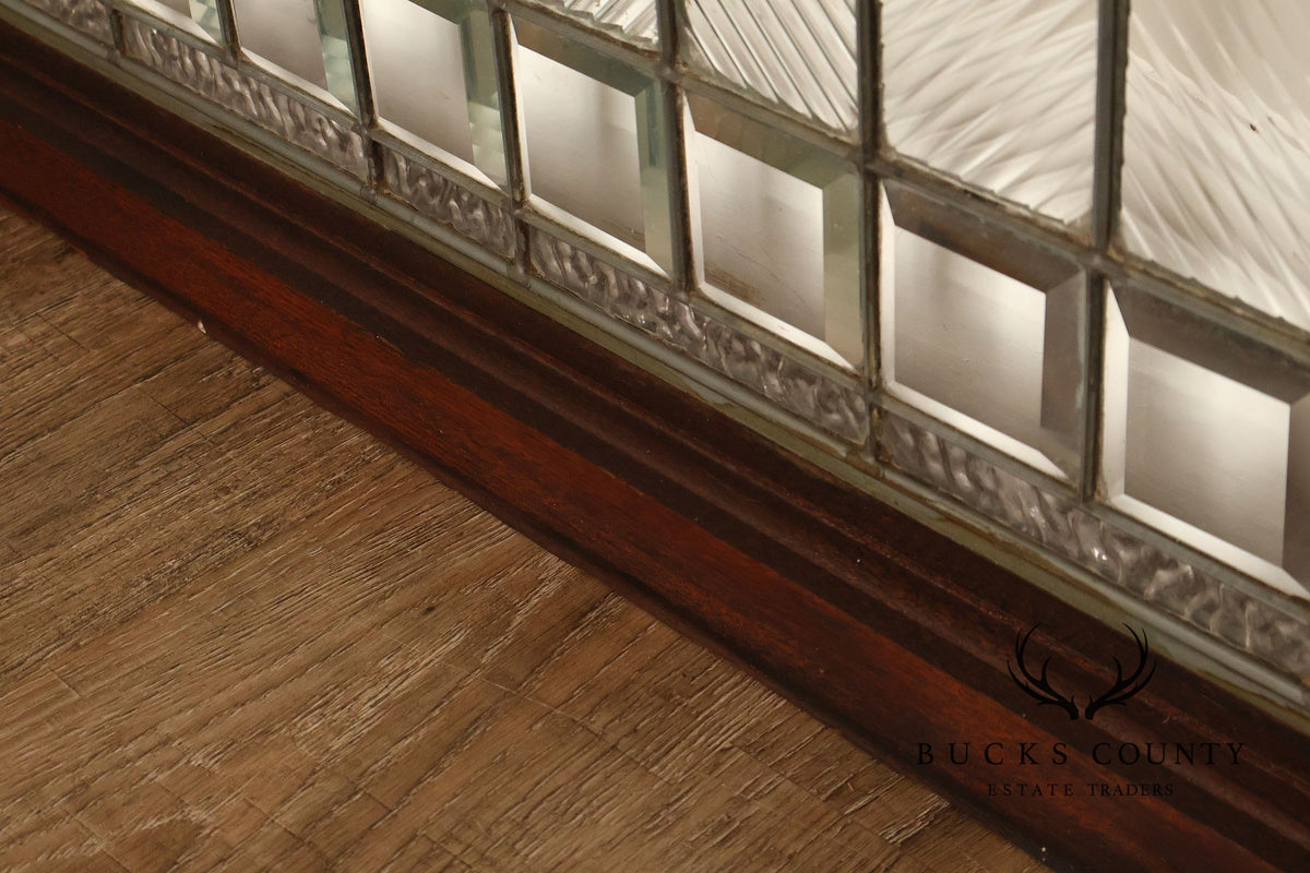 Arts & Crafts Leaded Glass and Oak Transom Window