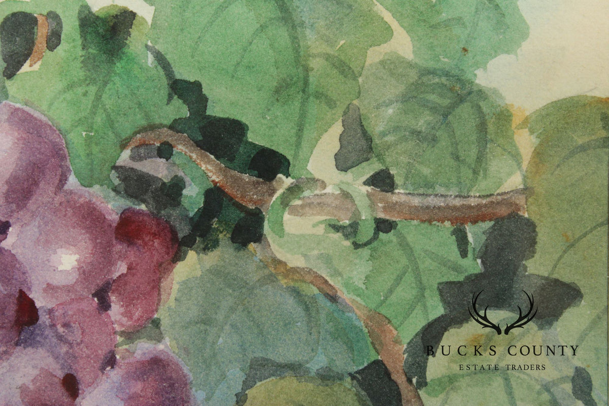 Libby Anderson Watercolor, Still Life of Grapevine