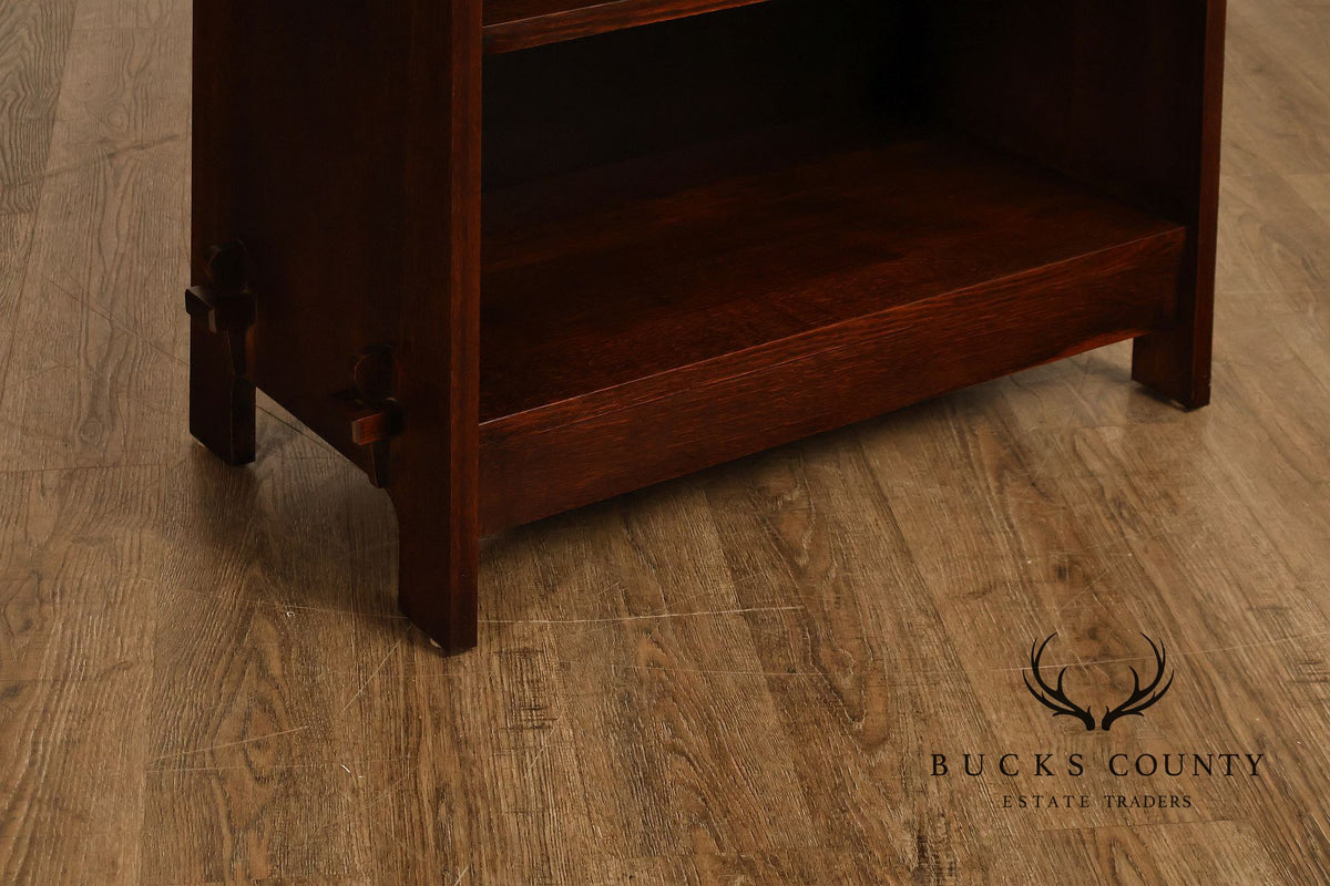 Stickley Mission Collection Oak Open Bookcase Shelf Cabinet