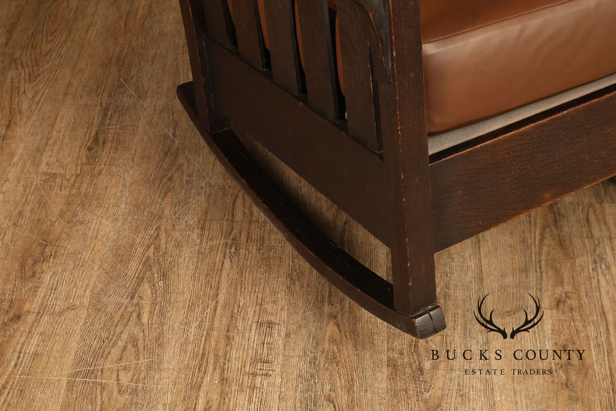 Gustav Stickley Antique Mission Oak Slatted Rocker Model No. 323