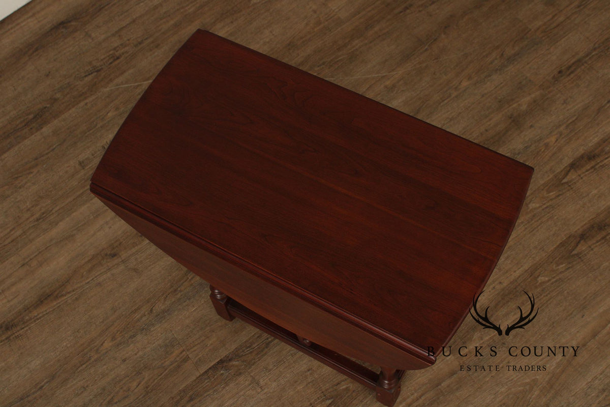 Stickley Cherry Valley Oval Top Drop Leaf Occasional Table
