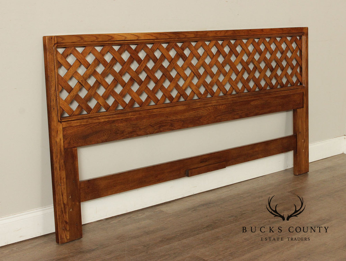 Henredon Artefacts Oak Lattice King Size Headboard