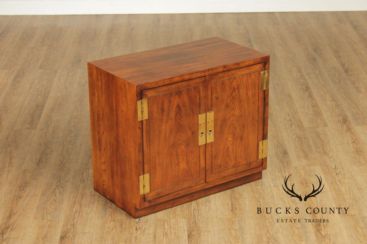 Henredon Campaign Style Oak Cabinet