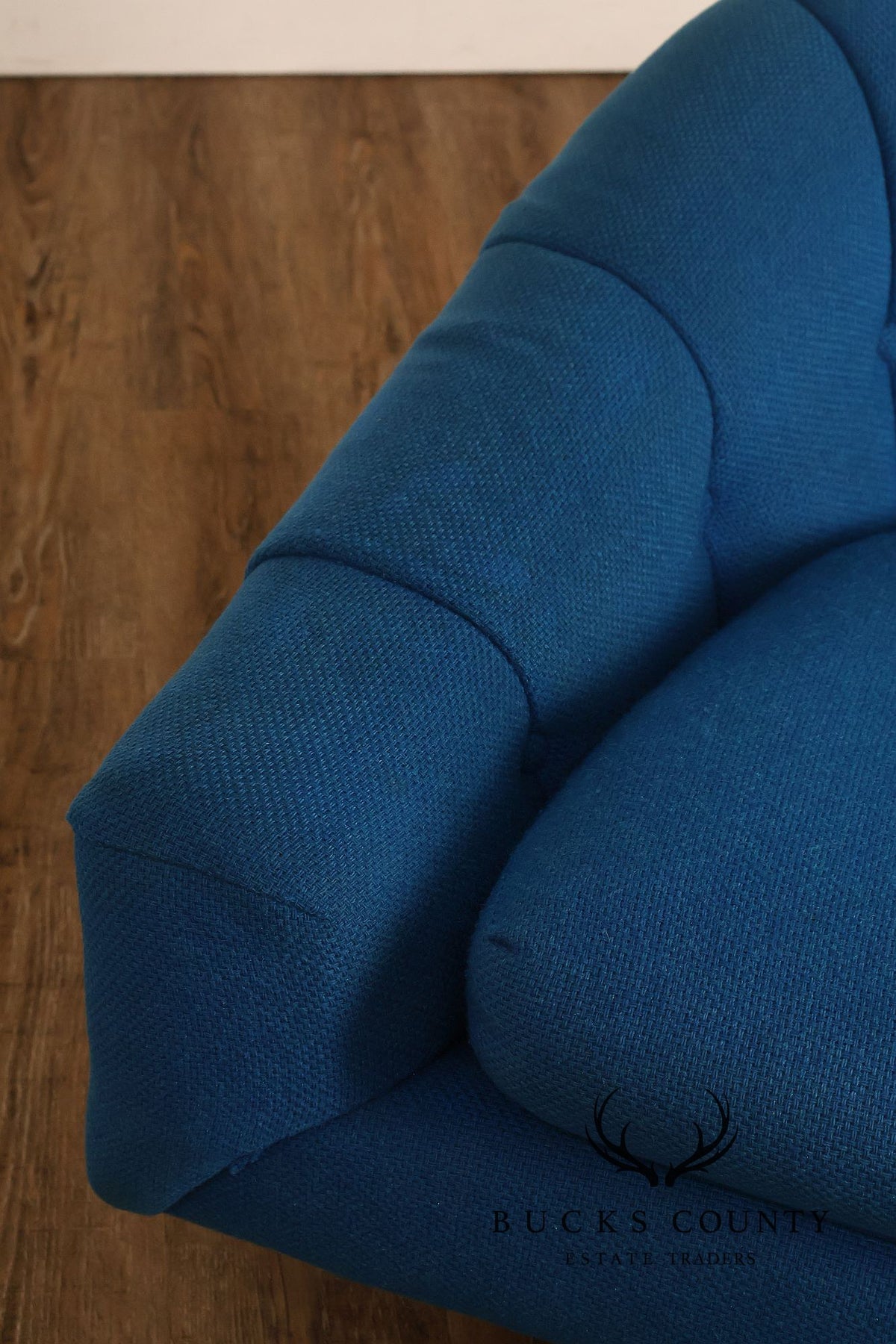 Schnadig Mid Century Modern  Blue Upholstered Swivel Lounge Chair