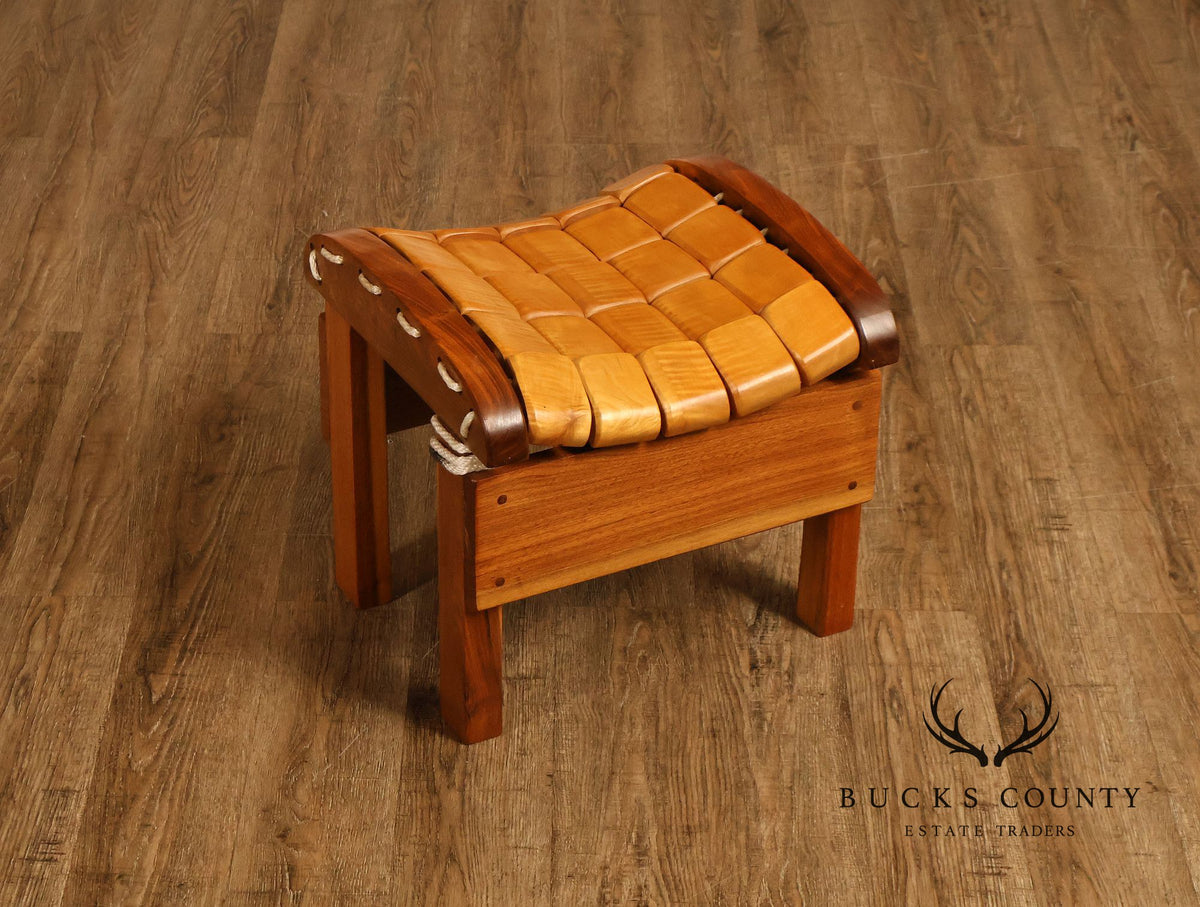 Gerry Grant Studio Crafted Walnut and Maple Rocker and Ottoman