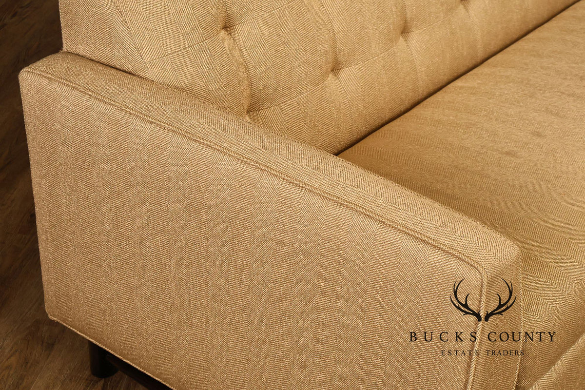 Sherrill Furniture Contemporary Modern Tufted Upholstered Sectional Sofa