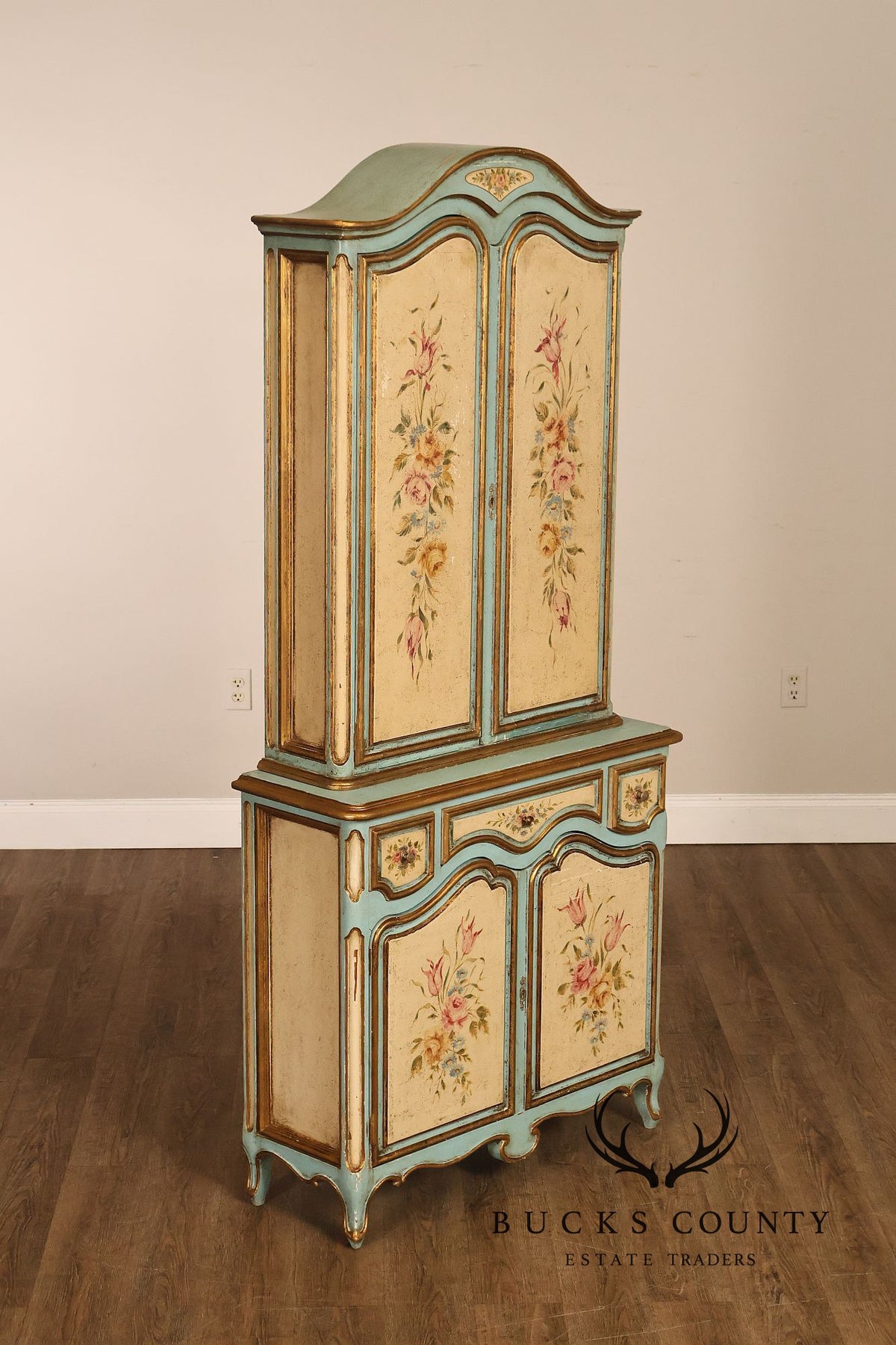 Venetian Style Hand Painted Florentine Cabinet On Stand
