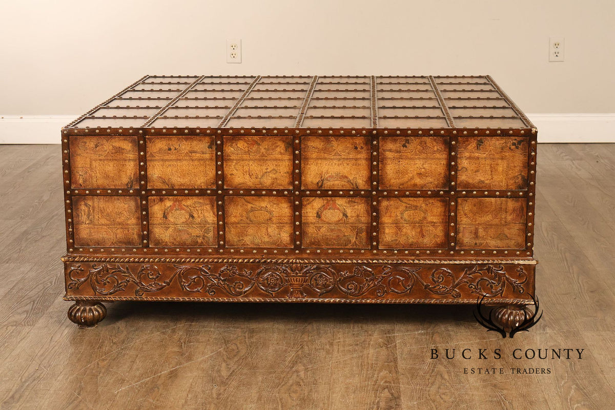 Pulaski 'Espaigne' Large Square Old World Map Storage Coffee Table