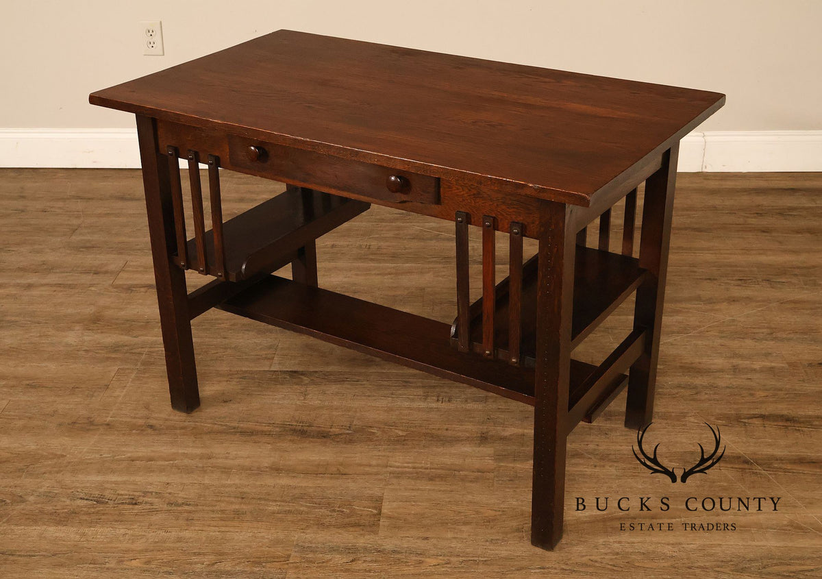 Antique Arts And Crafts Mission Oak Desk