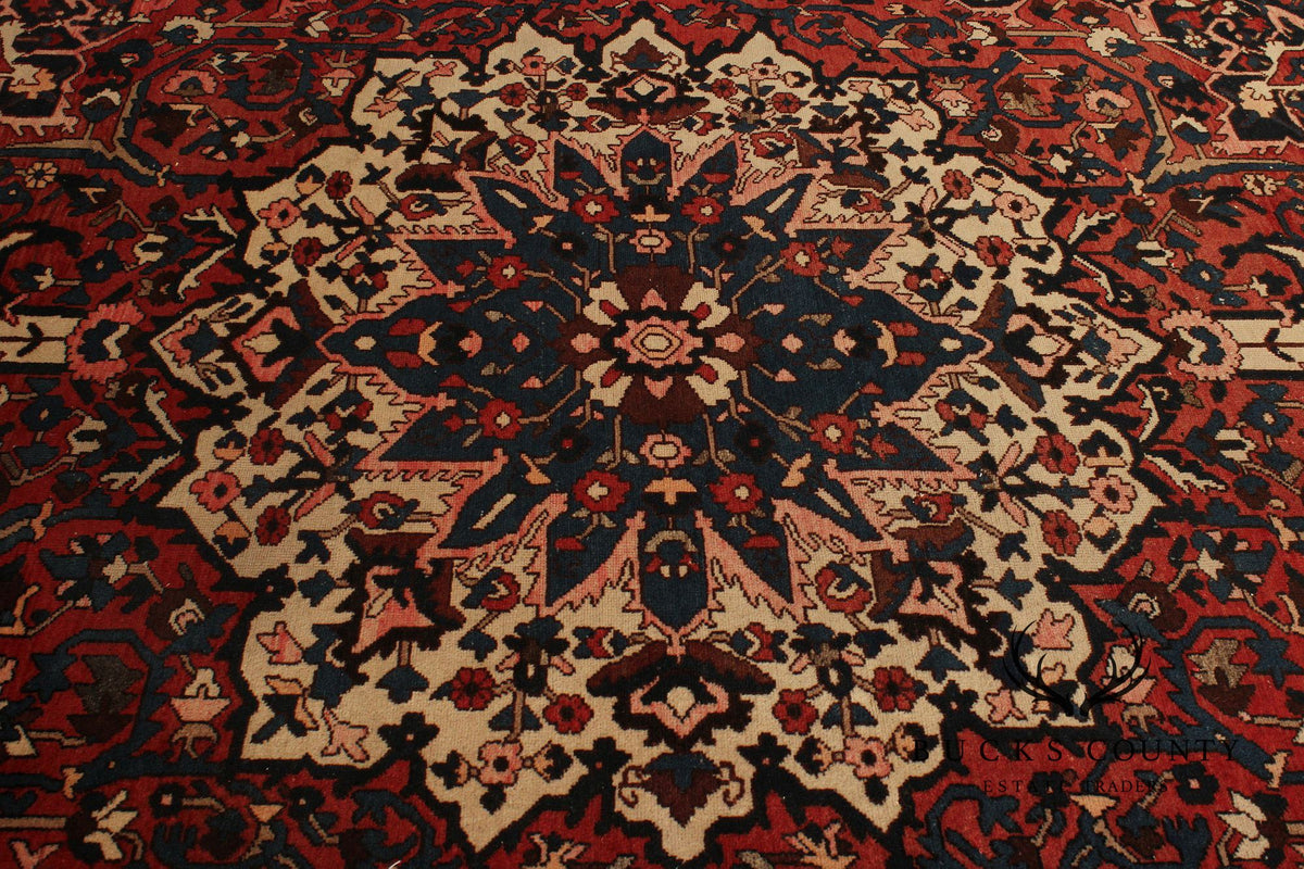 Vintage Persian Hand Knotted  Heriz Area Rug 8' 9" x 11' 11"