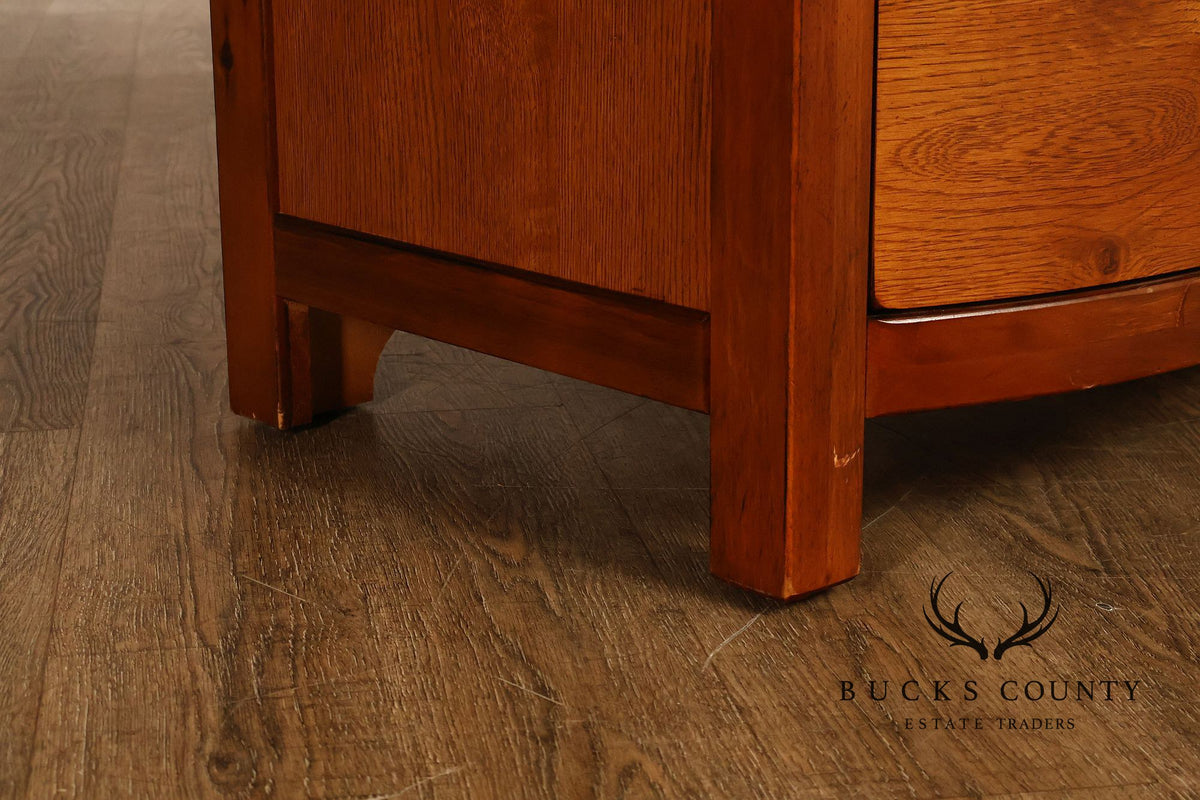 Bassett Furniture American Country Oak Seven Drawer Armoire Chifferobe With Mirror