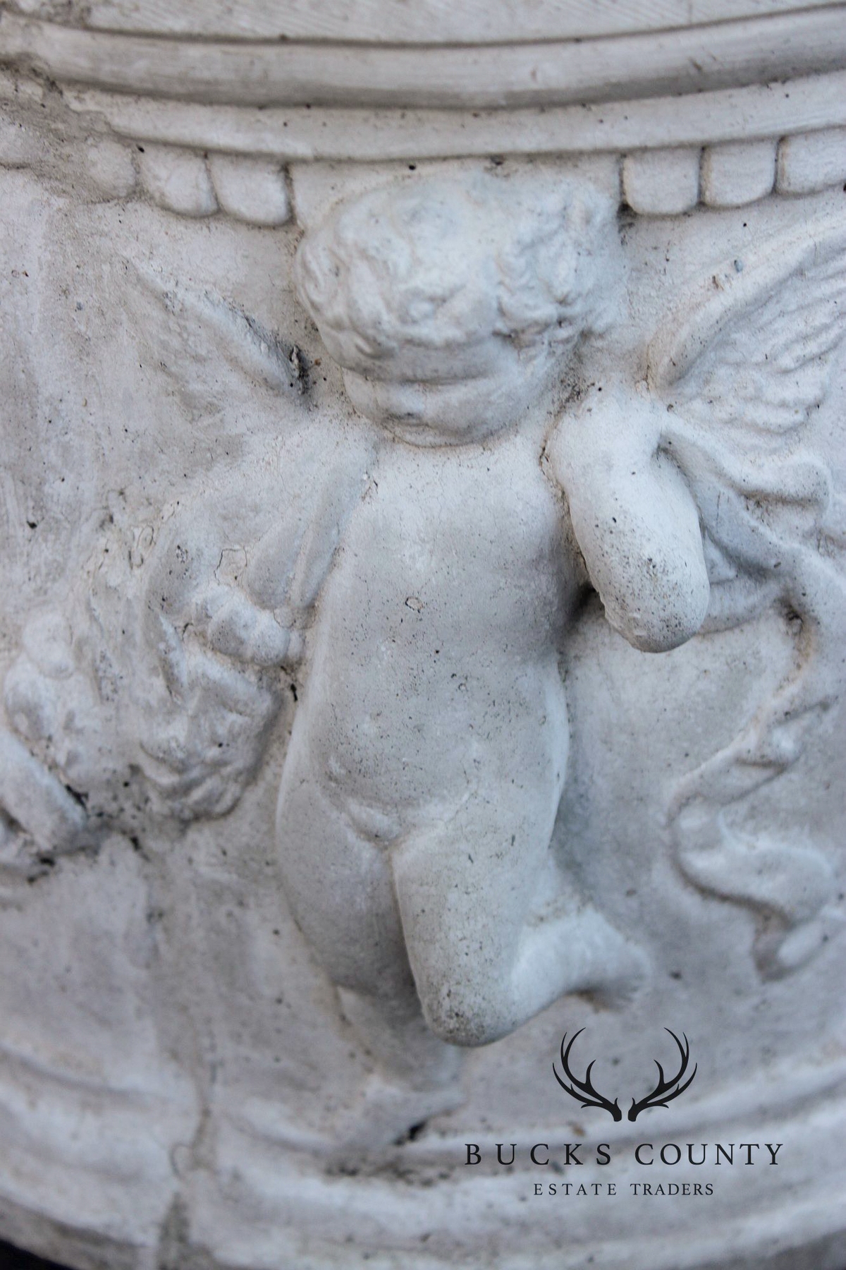 Classical Style Cherub Relief Cast Stone Garden Planter