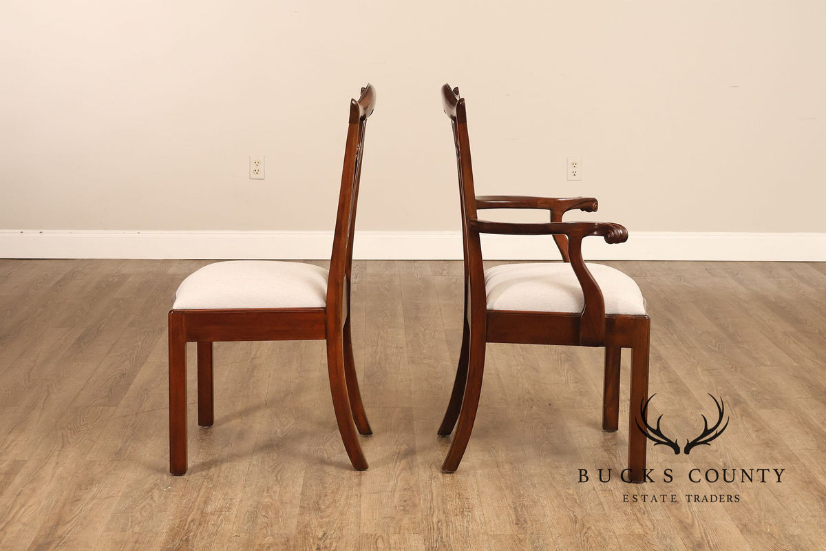 Maitland Smith Chippendale Style Set of Ten Mahogany Dining Chairs