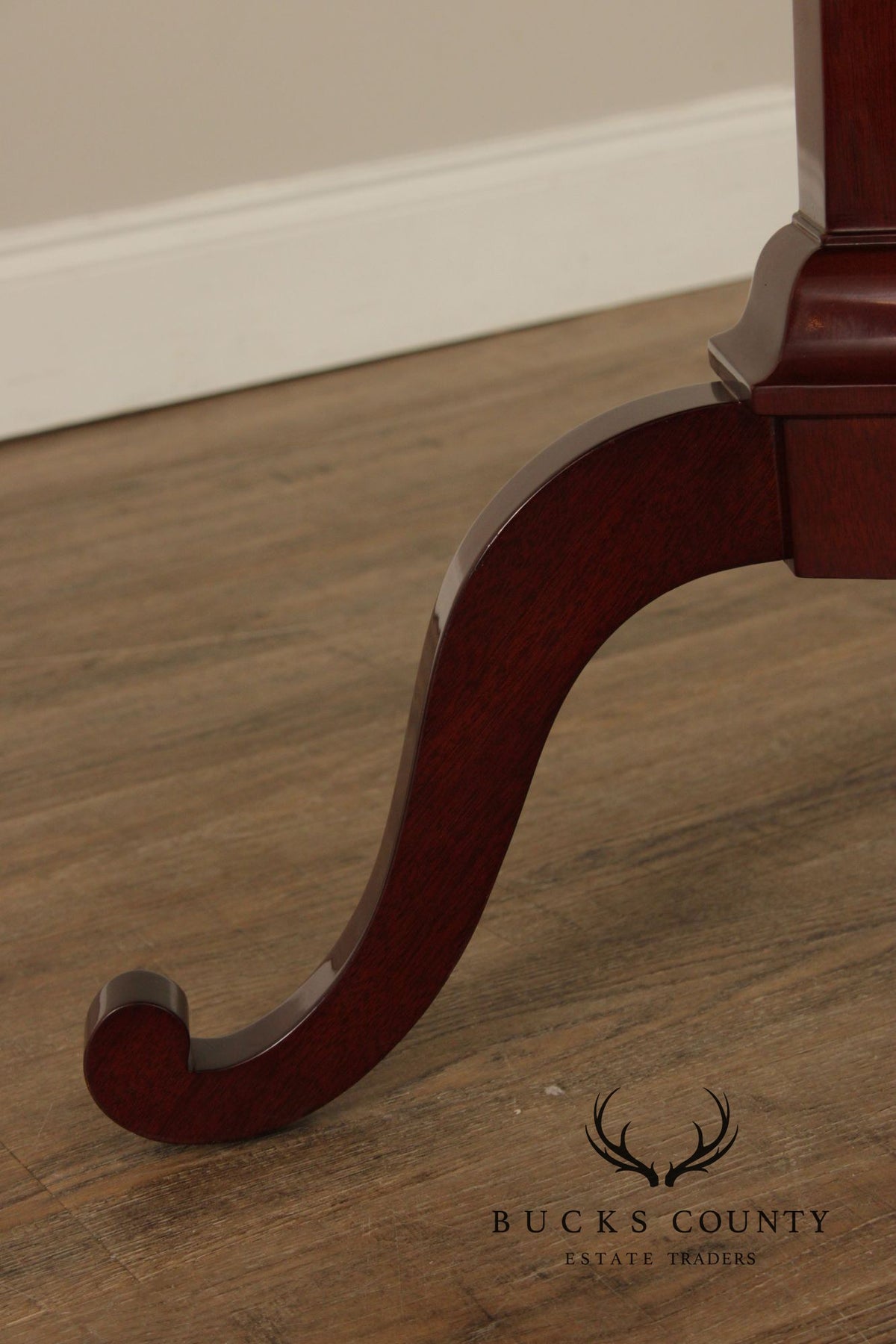 Kindel Furniture Inlaid Mahogany Pedestal Side Table