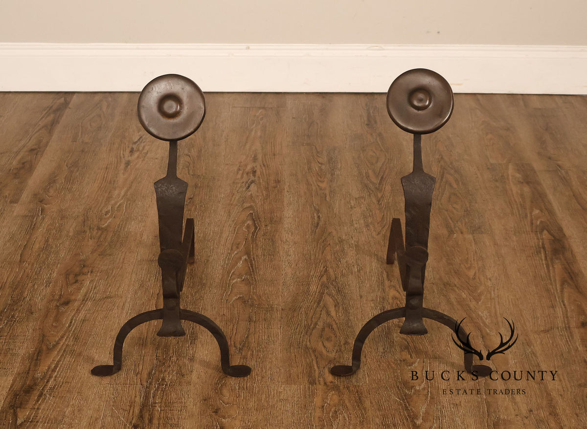 Antique Pair of Fireplace Andirons