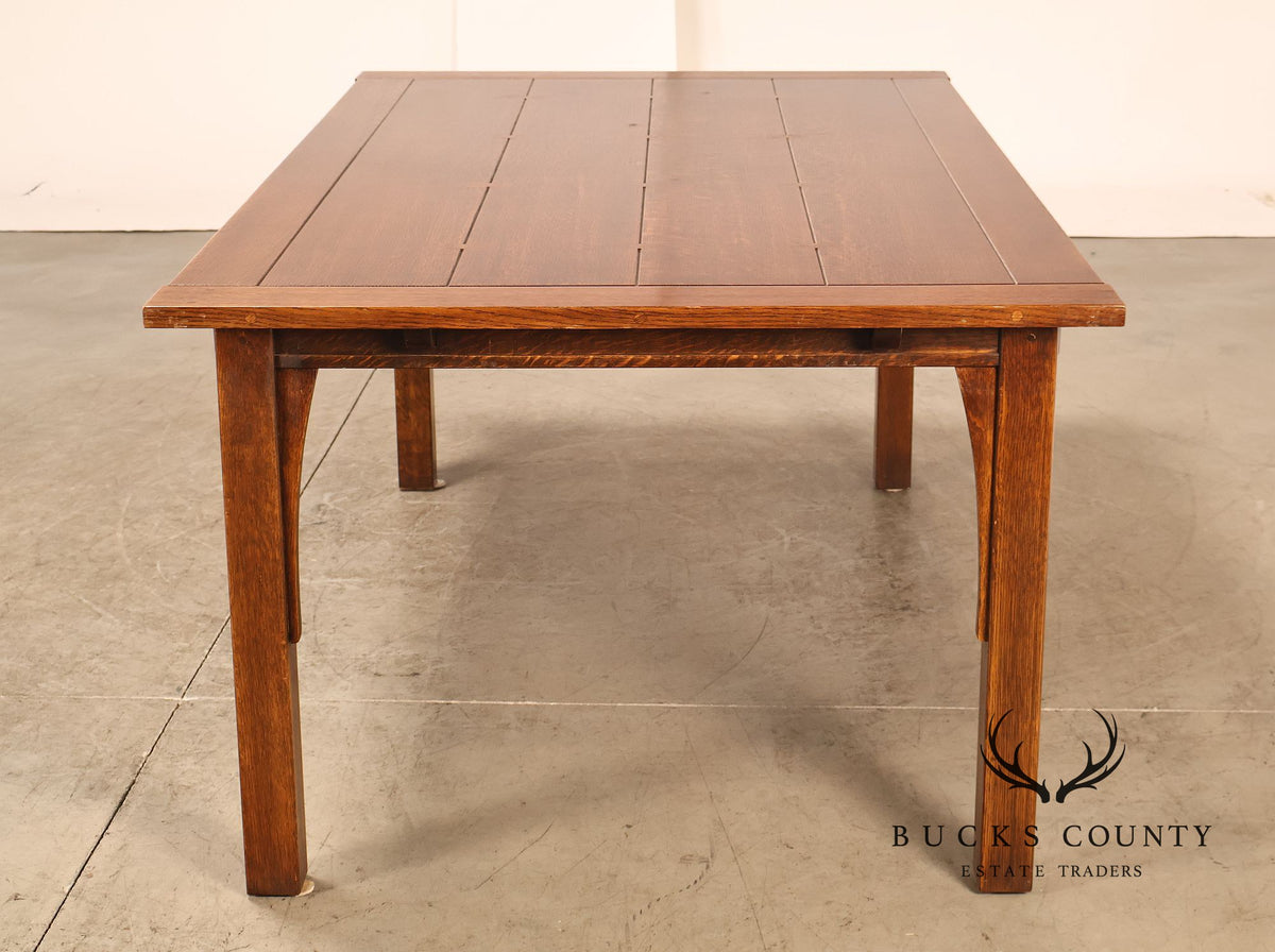 Stickley Mission Collection Oak Draw Top Extension Dining Table