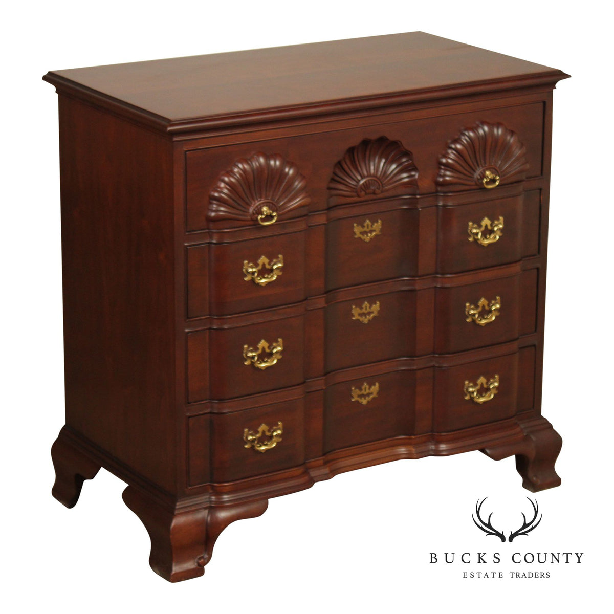 Lineage Chippendale Style Mahogany Blockfront Chest