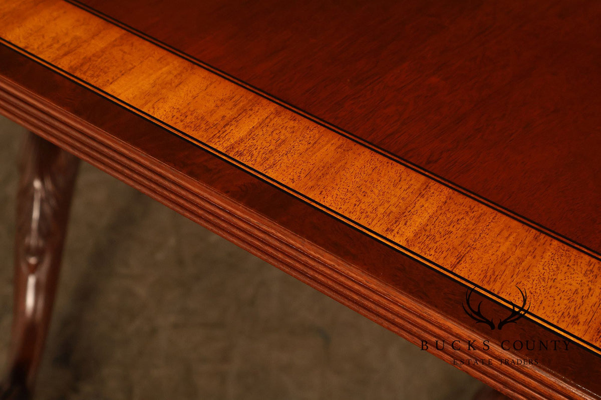 Ethan Allen Georgian Style Double Pedestal Mahogany Dining Table