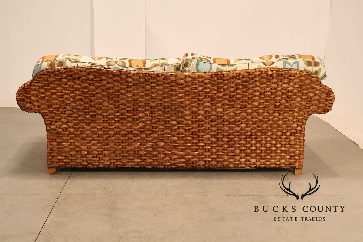 Lane Venture Excursions Pair Of Wicker Sofas With Cushions