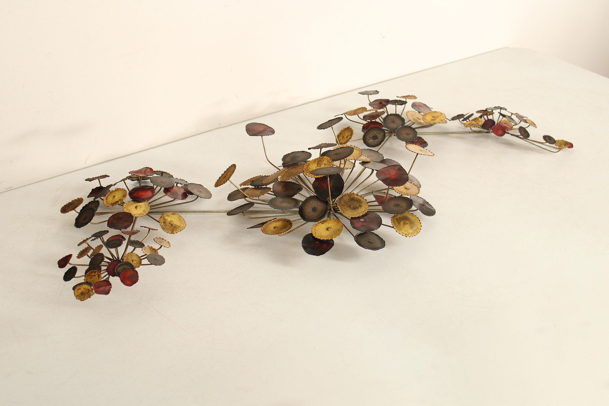 Mid Century Modern Brutalist Metal Wall Sculpture