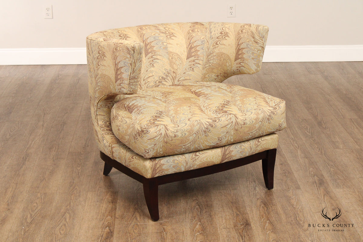 Precedent Sherrill Furniture Modern Pair Of Barrel Back Lounge Chairs